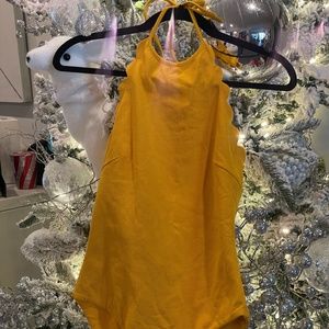 Mustard yellow Halter neck swim suit by Marysia swim